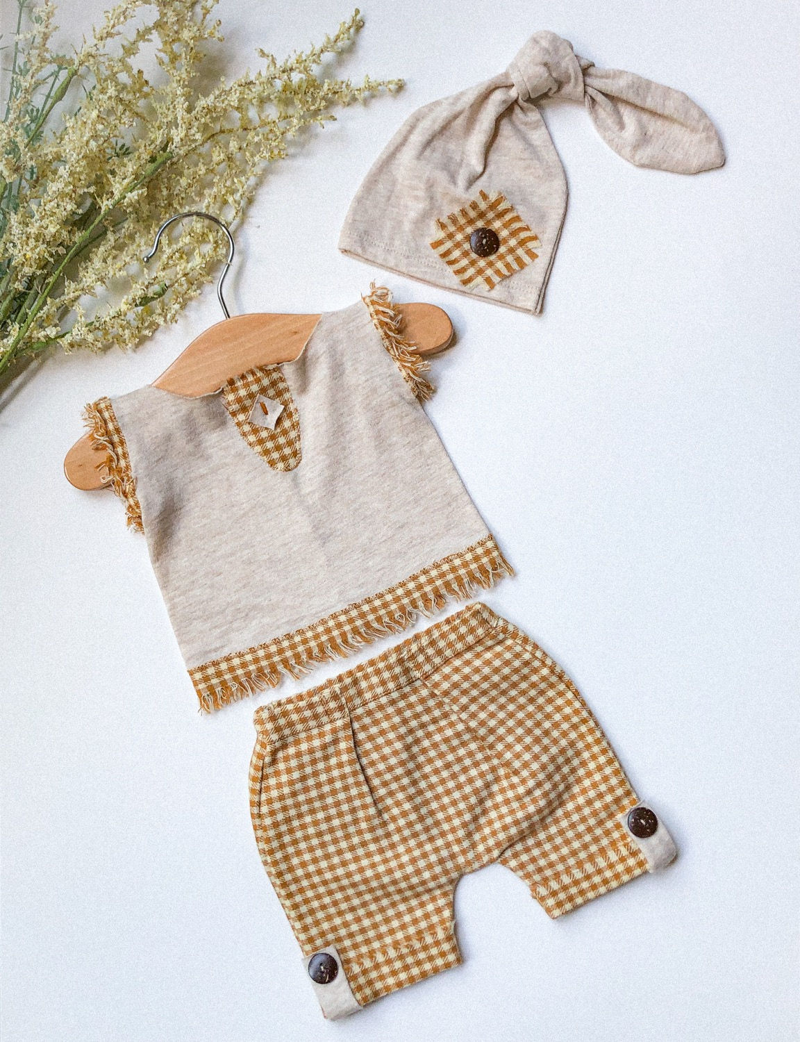 Newborn organic soft and stretchy cotton photography set 