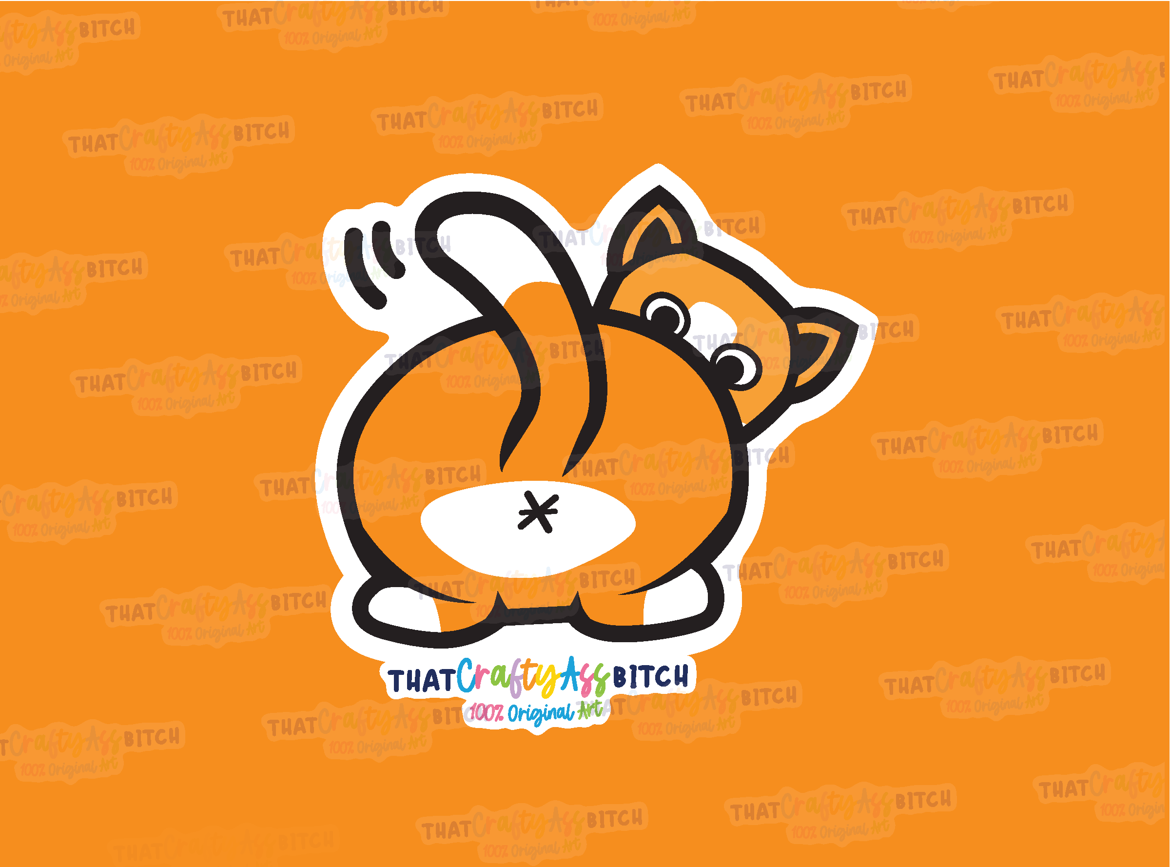 Orange cat butt original design