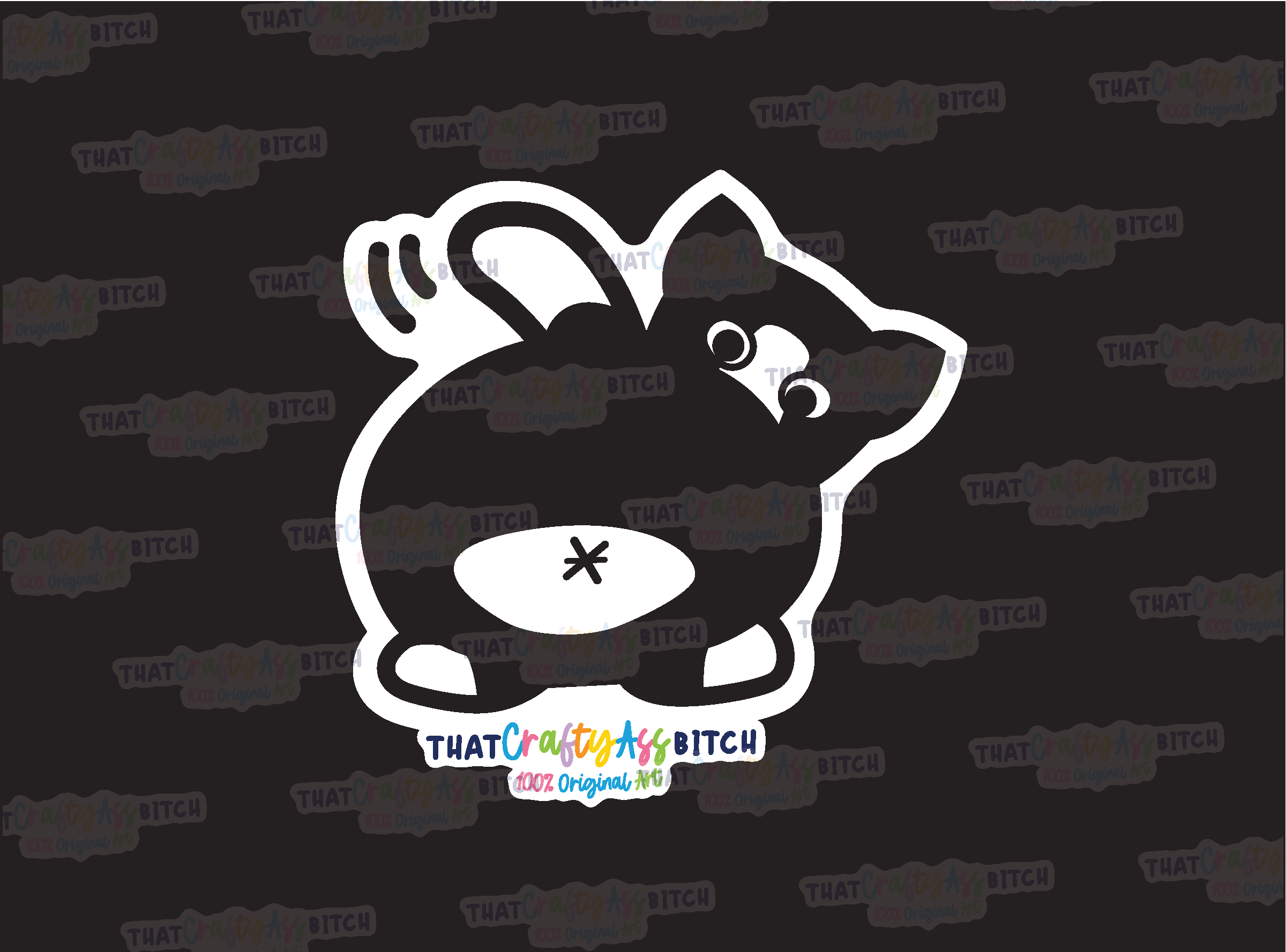 Black cat butt original design