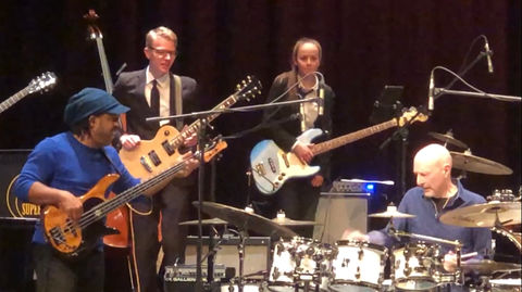 On stage with Steve Smith and Victor Wooten