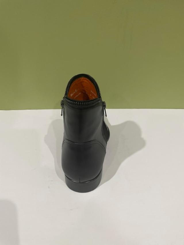 Thumbnail: Mezlan boot wing tip leather calf suede black side zippers