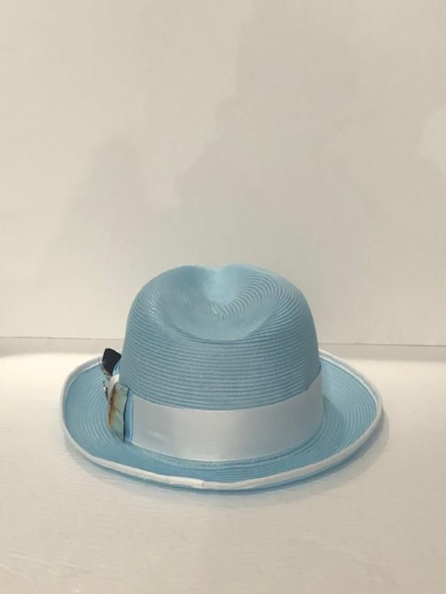 Thumbnail: steven land straw hat brim white band sky blue