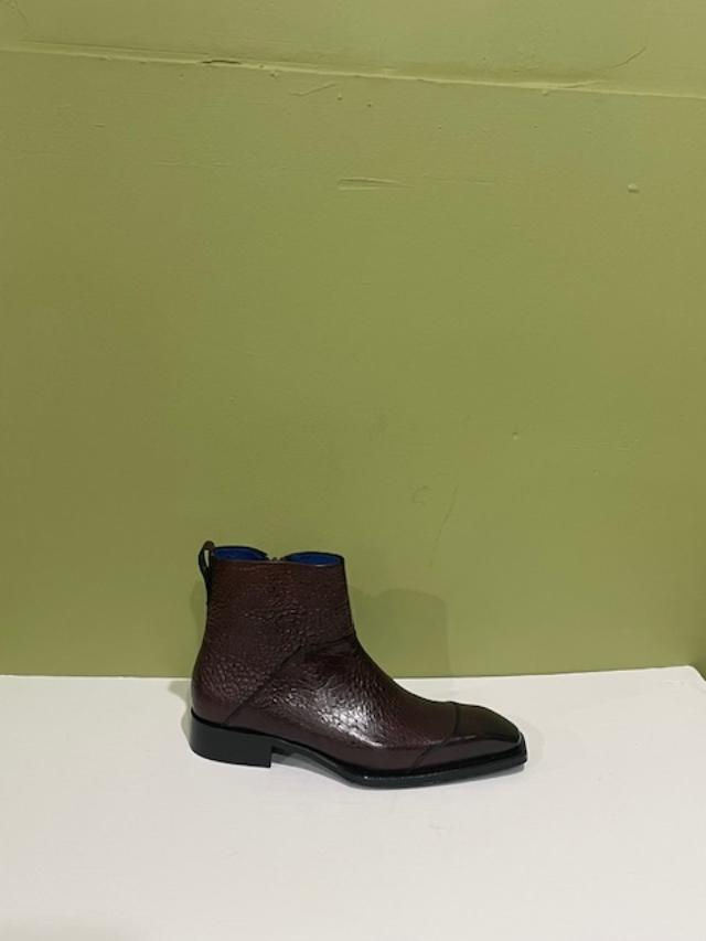 Thumbnail: Emilio Franco boots burgundy side zipper captoe leather calf