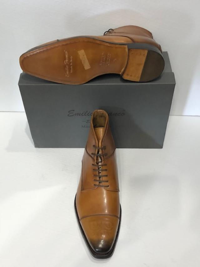 Thumbnail: Emilio Franco ankle boot cognac lace up italian leather point toe