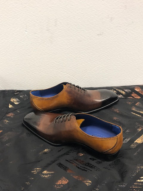 Thumbnail: Emilio Franco dress shoes italian leather oxford cognac blue sole