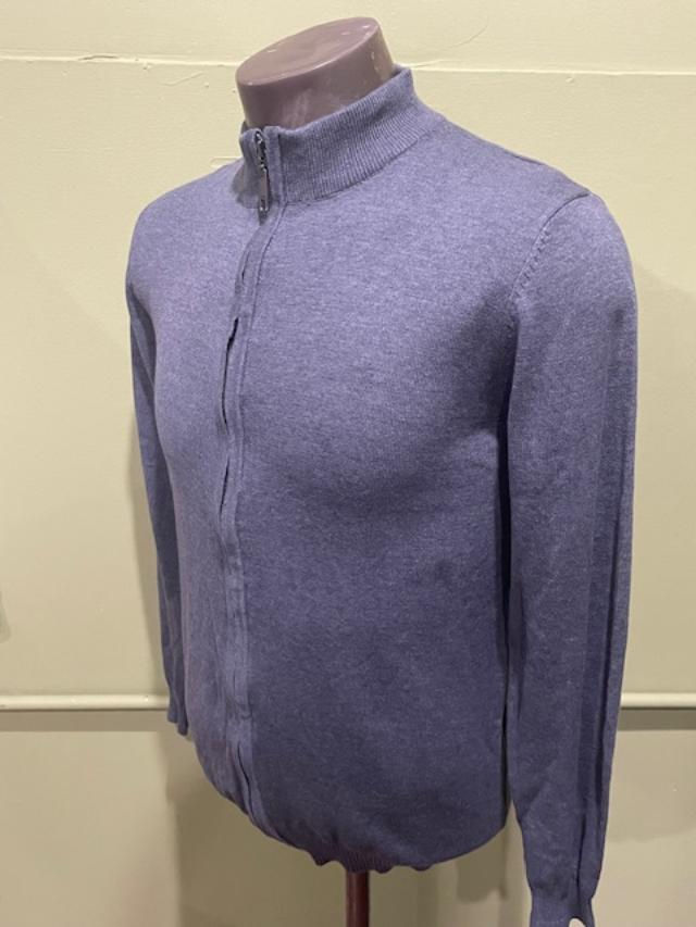 Thumbnail: Lavane sweater zip up gray mock neck regular fit stretchy