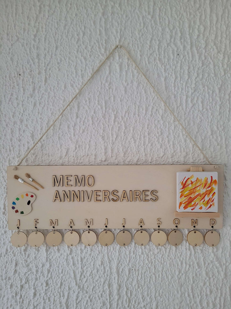 Miniature : Calendrier des anniversaires en bois ( numéro 28 ). Thème : la peinture 