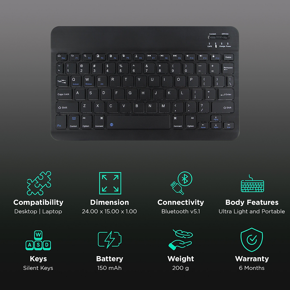 Thumbnail: N20 Plus 4G Tablet with Wireless Bluetooth Rechargeable Keyboard & Foldable Back