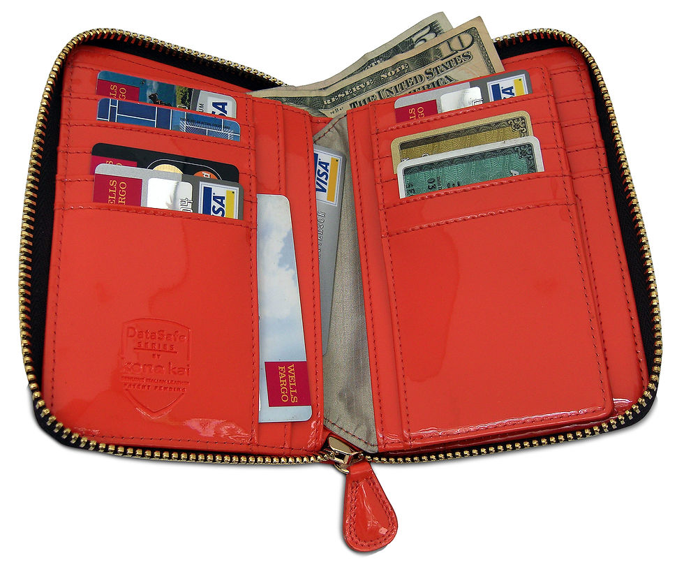 Thumbnail: DataSafe RFID Security "Rio" High-gloss Zippered Wallet
