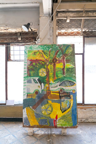 Mix technique on wood 
70X140