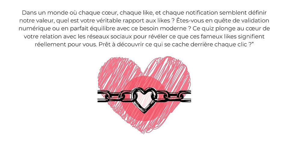 Illustration représentant un gros coeur colorié grossièrement au crayon, avec au centre une icône de coeur de like d'instagram. Un coeur noir est relié de part et d'autre par des chaînes symbolisant l'attachement ou la dépendance.