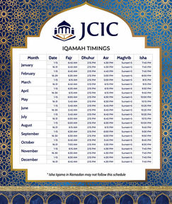 JCIC Iqamah Times