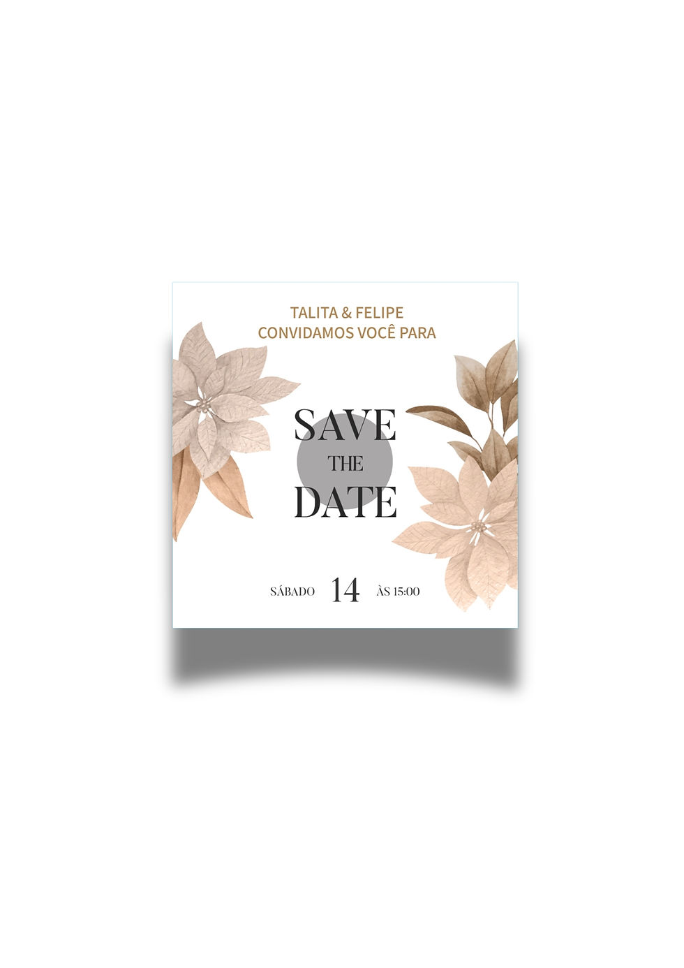 Miniatura: Convite Quadrado Personalizado Fundo Branco 14,8cm x 14,8cm