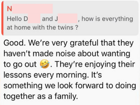We look forward to doing it together as a family
