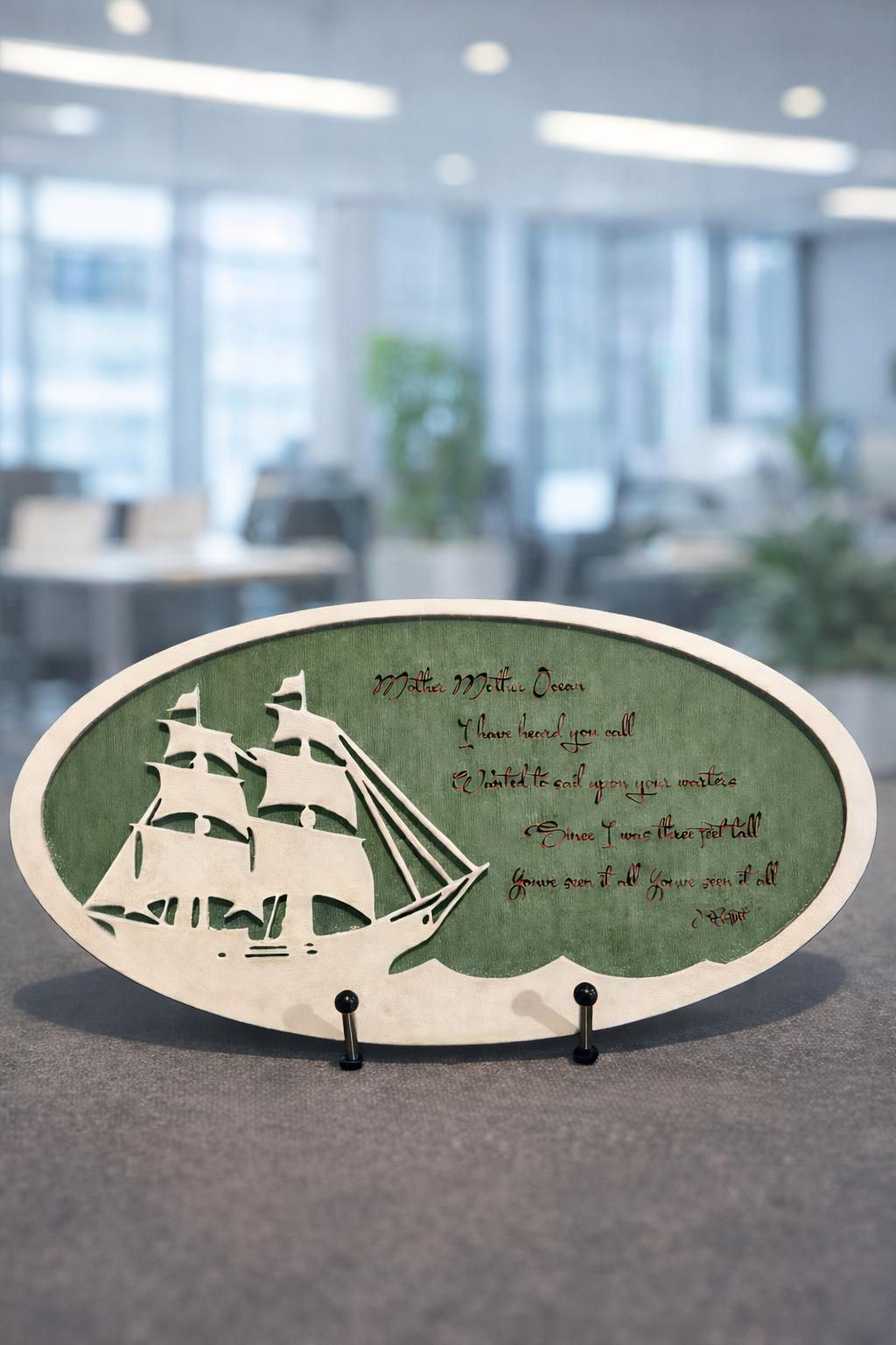 Nautical Wooden Ship Wall Art with Jimmy Buffet Ocean Quote