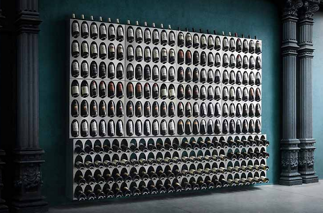 Bibliothèque à vins en métal pour professionnels hôtel restaurant vigneron