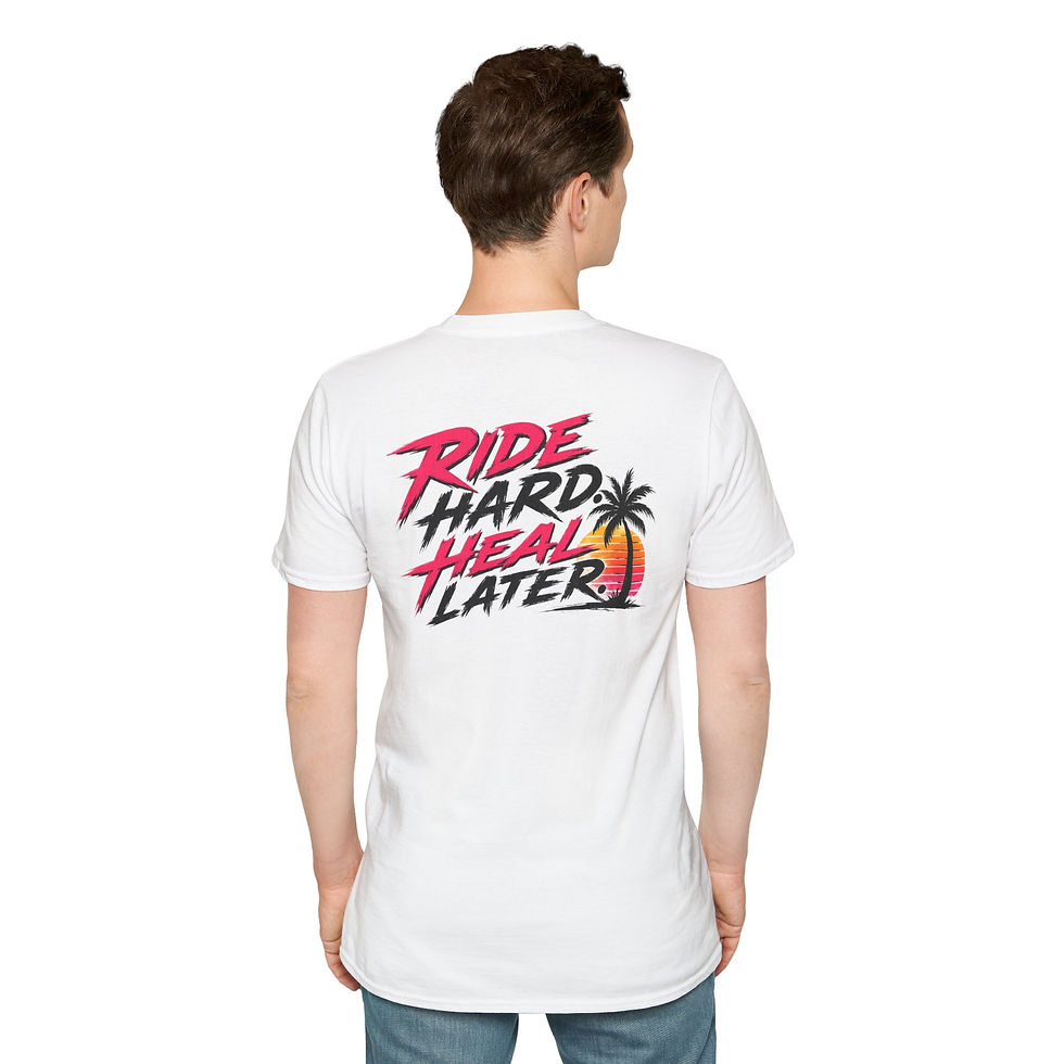 Thumbnail: Ride Hard Heal Later T-Shirt — Retro Surf Palm Beach Graphic Tee