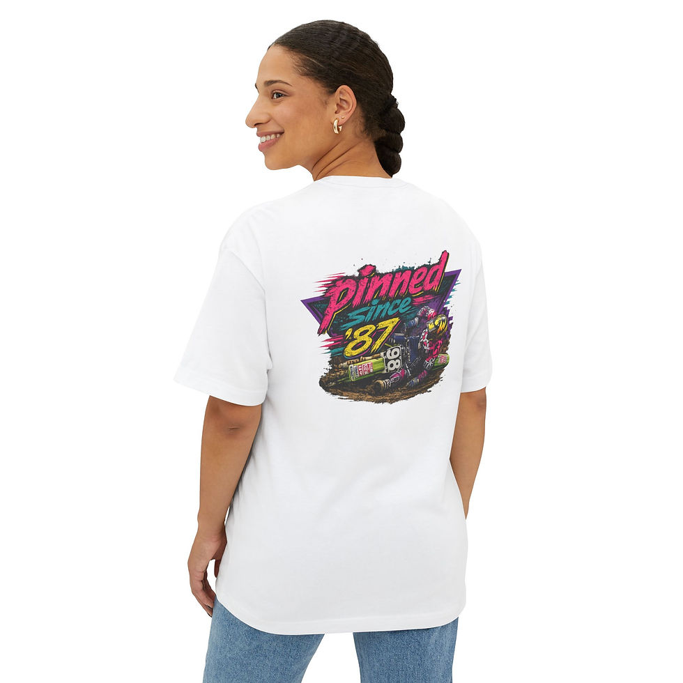 Thumbnail: Boxy Tee — Pinned Since '87 Retro Motocross Graphic