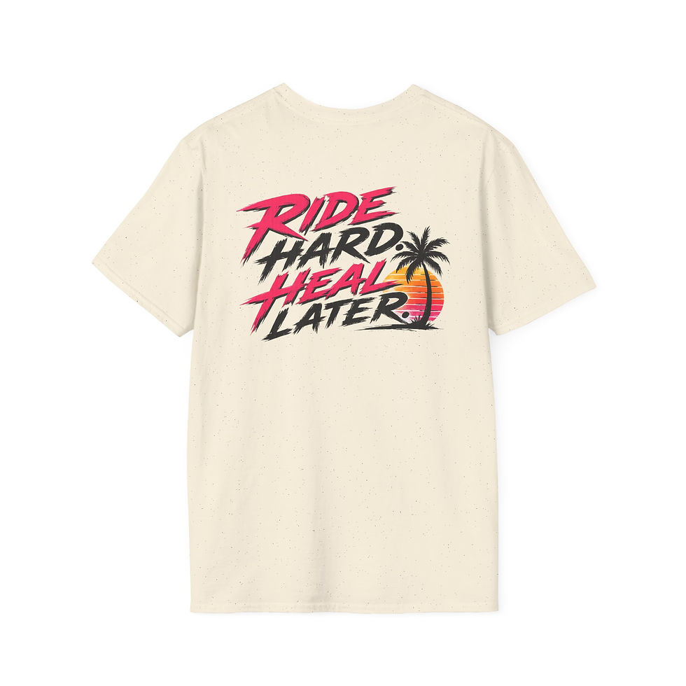 Thumbnail: Ride Hard Heal Later T-Shirt — Retro Surf Palm Beach Graphic Tee