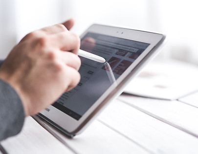 Man Using Smart Tablet