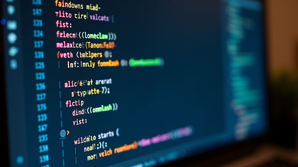 High angle view of a computer screen displaying TensorFlow code