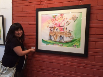 2014-Japanese lady Ms. Mami buying at India Habitat Centre Delhi.jpeg