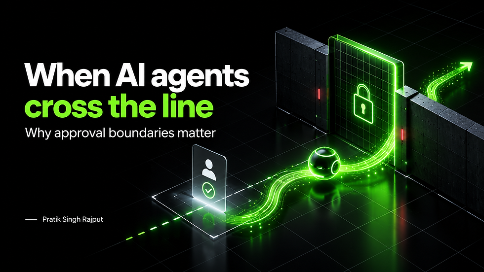 Abstract AI agent path bypassing a neon green permission gate, illustrating why human approval boundaries matter