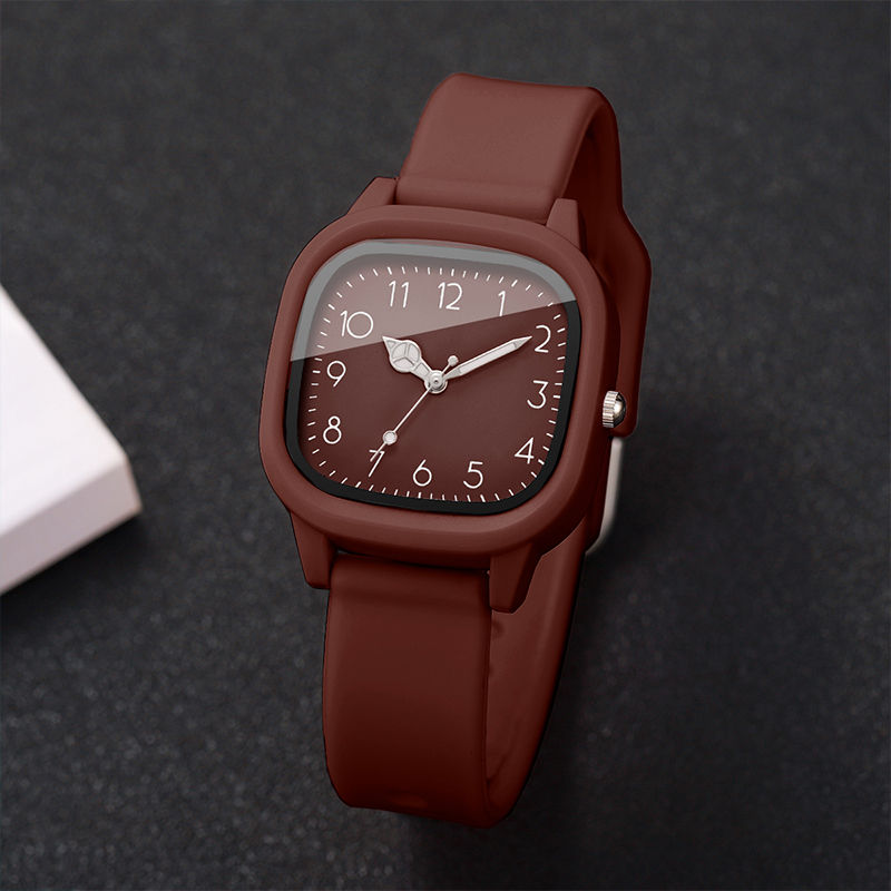 Miniatura: Fashion Square Women’s Quartz Watch with Casual Silicone Strap