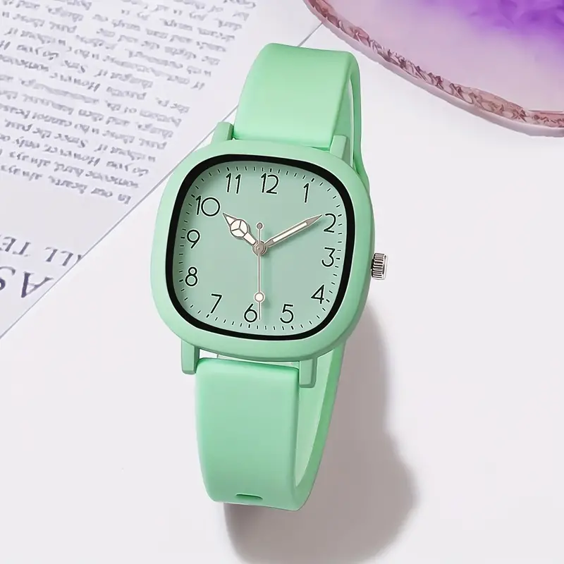 Miniatura: Fashion Square Women’s Quartz Watch with Casual Silicone Strap