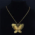 Miniatura: 3D Butterfly Filigree Pendant Necklace – Gold Tone