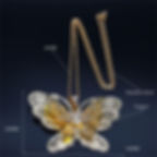 Miniatura: 3D Butterfly Filigree Pendant Necklace – Gold Tone