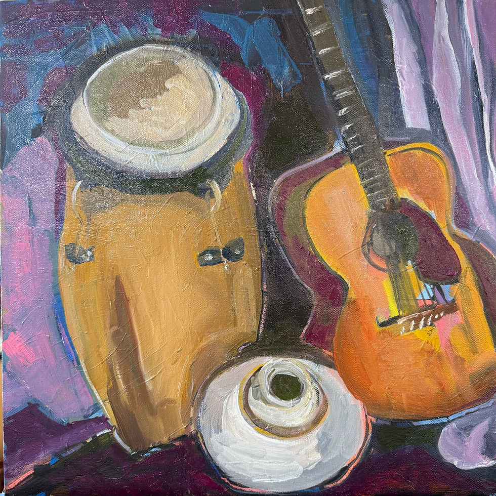 Drum, Guitar, Belly Vessel