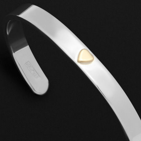 Polly Sterling and 14K Gold ORIGINAL Williamsburg C-Shaped Cuff Bracelet