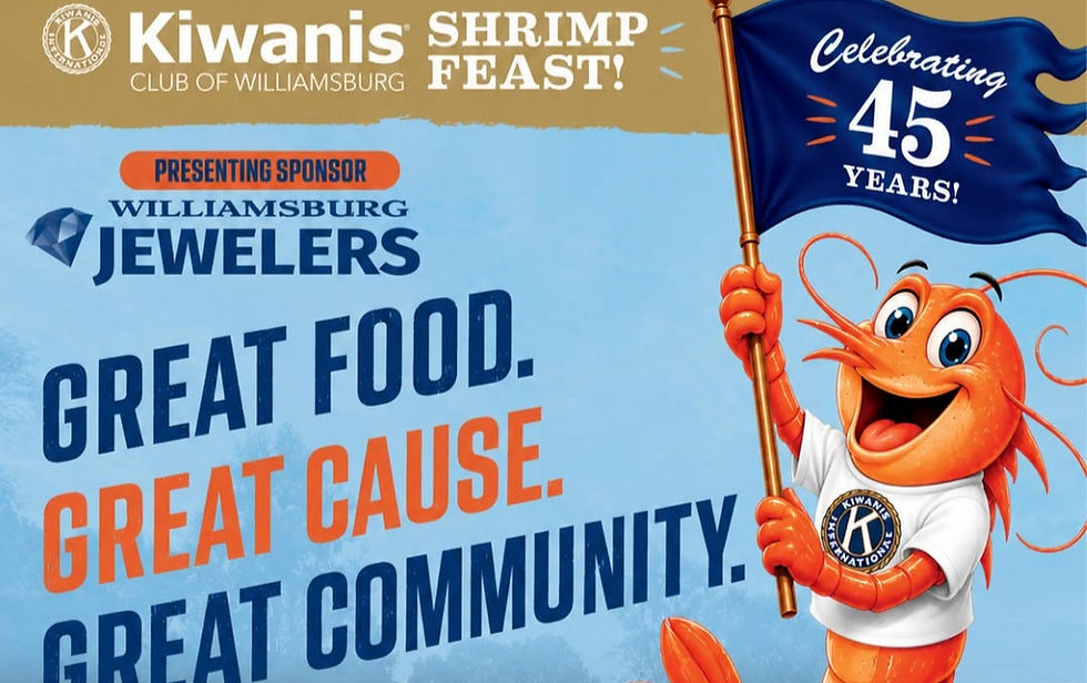 Kiwanis Shrimp Fest, Sponsored by Williamsburg Jewelers
