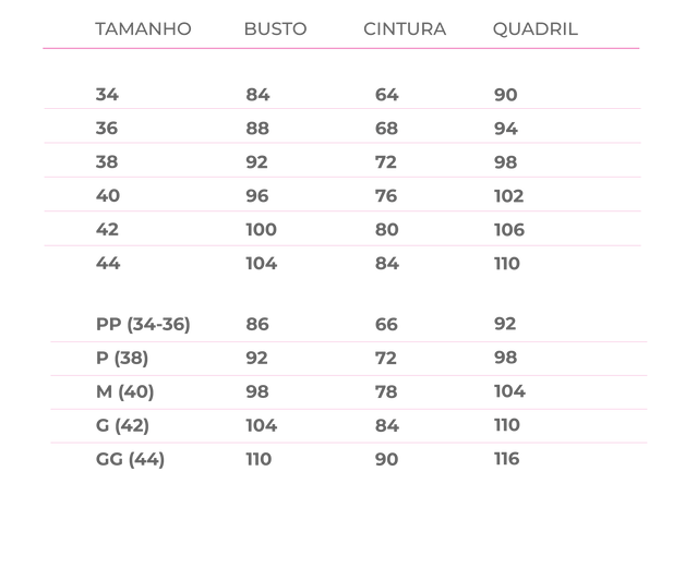 tabela de medidas da marca de roupas alem