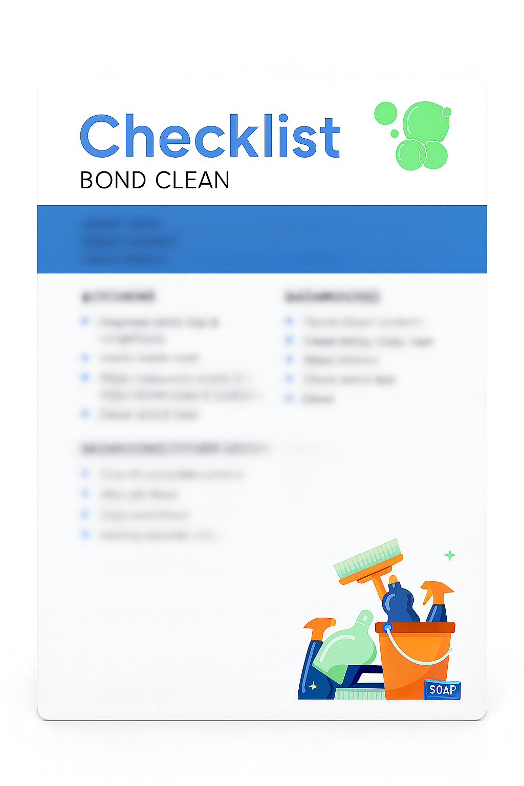 Cleaning Template - Bond Clean (END OF LEASE)