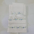 Waffle Towel Set,3 Piece towel set, embroidered waffle towel set, blue embroidered Wild flower