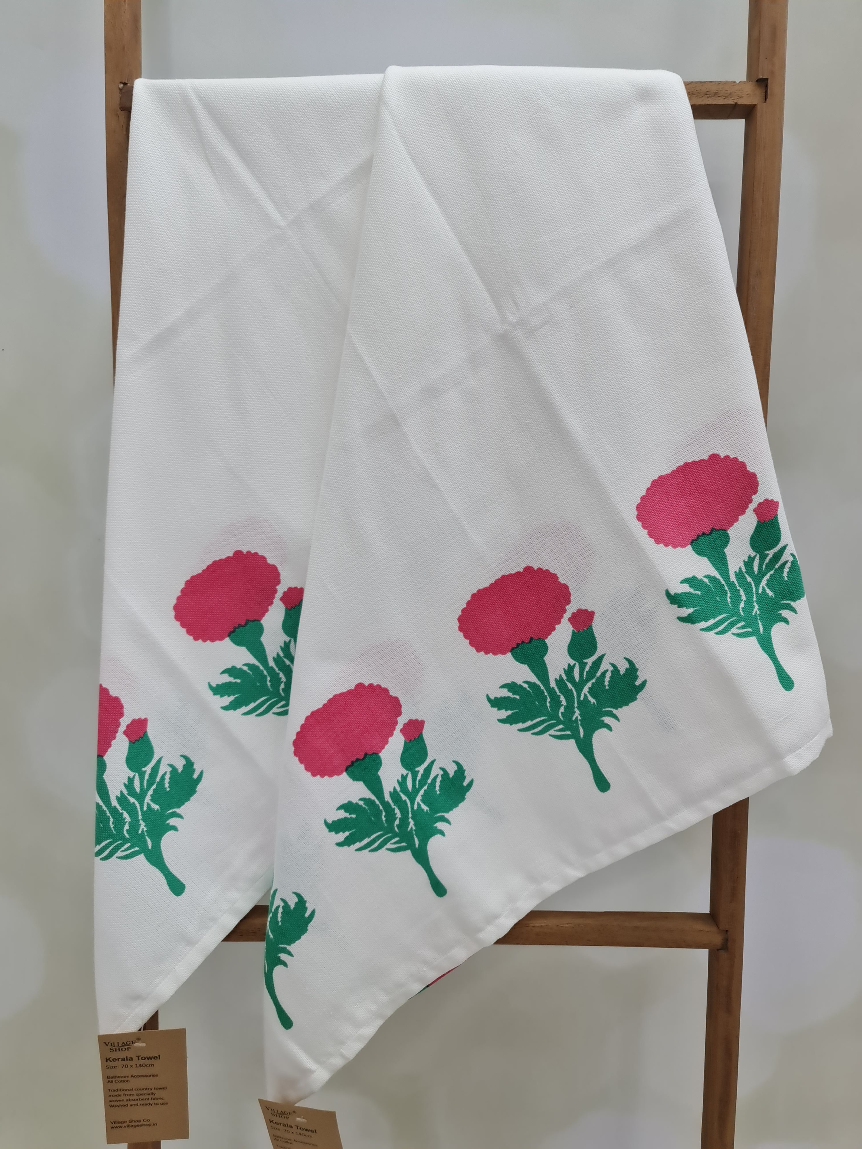 Kerala towel, block Printed, thorth, water absorbent