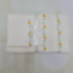 Waffle Towel Set,3 Piece towel set, embroidered waffle towel set, Yellow embroidered Wild flower