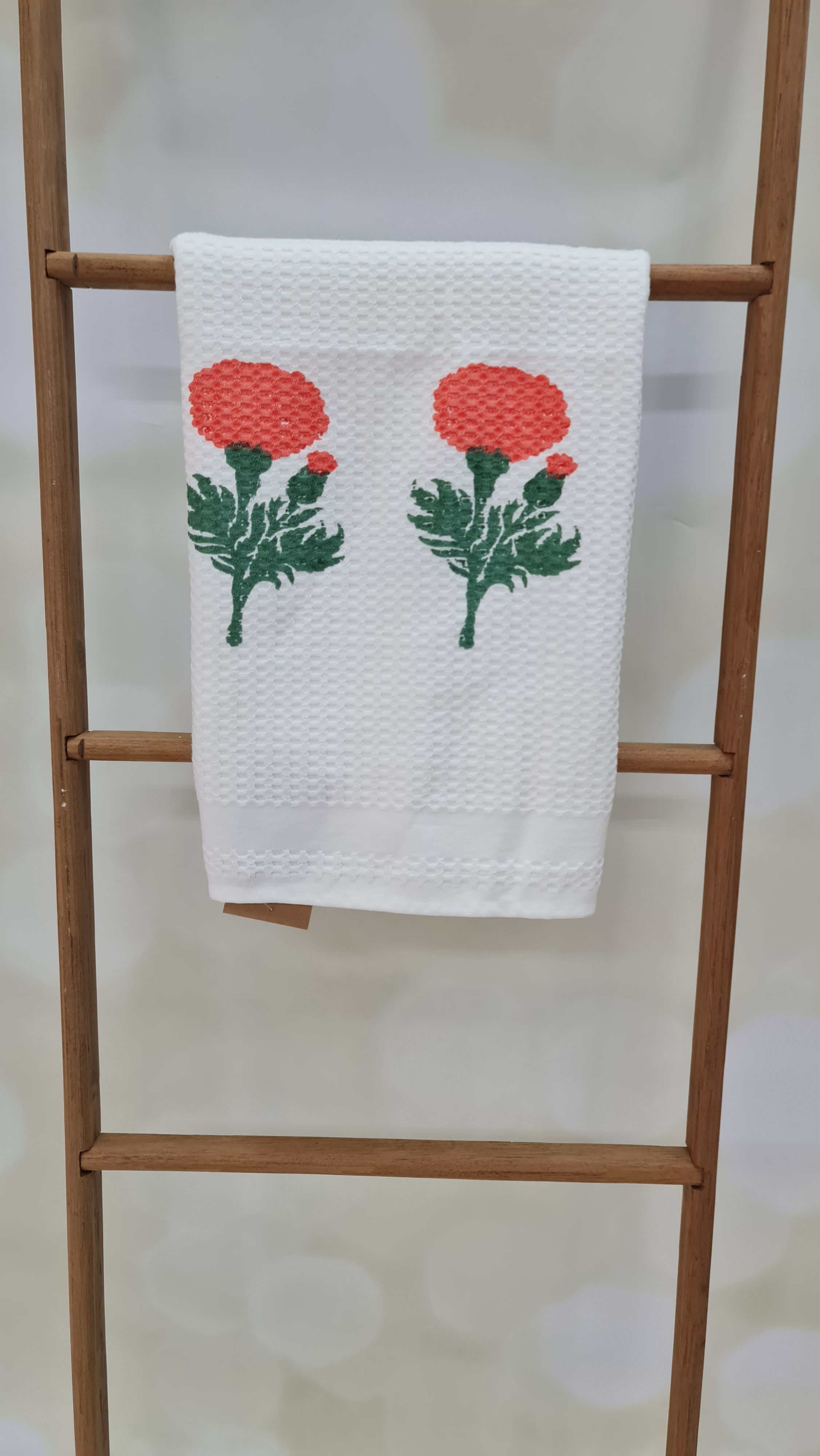 Printed waffle towel,village shop towel,Honey comb bath towel