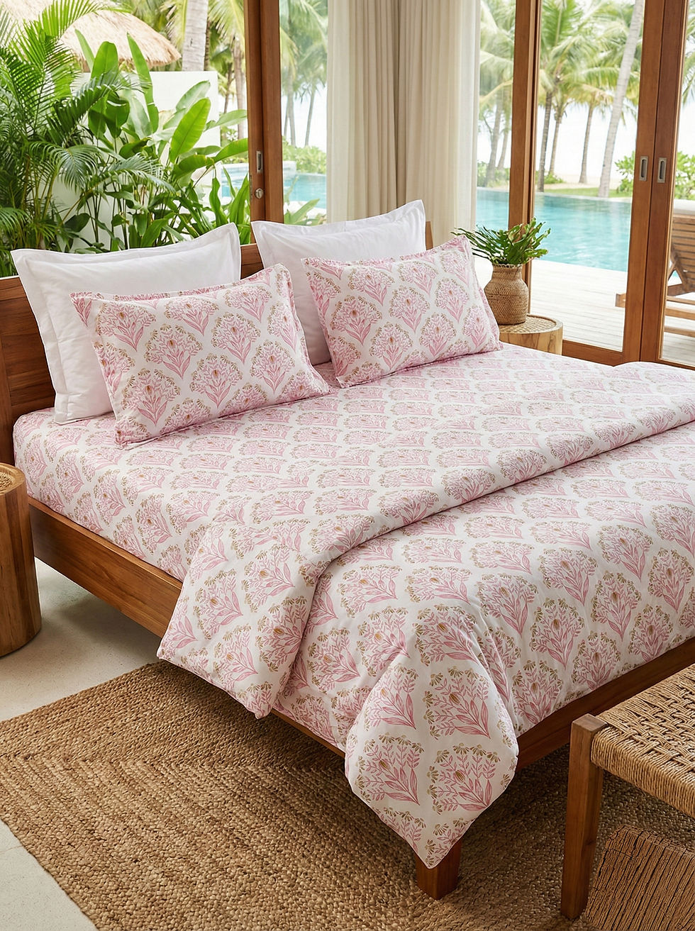 Bed Sheet set - Printed - Boho botanical