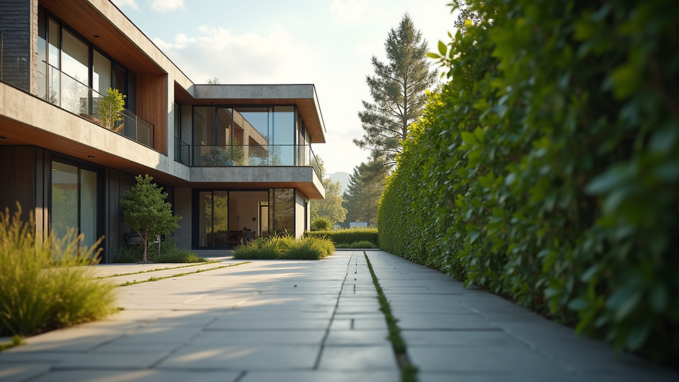 Eye-level view of a contemporary residential property