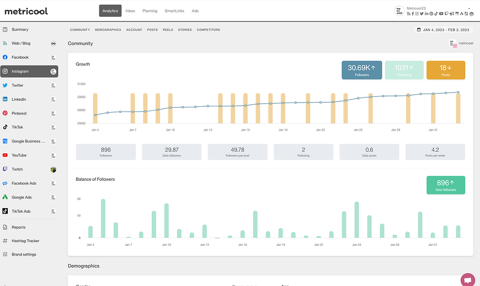 Advanced Reporting Metrics with Metricool