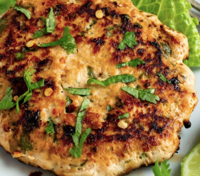 Ginger Cilantro Salmon Burgers