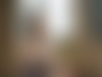 Lisa practicing yoga, sitting cross-legged on a mat, performing a breathing exercise. Wooden room, plant in the background, calm mood.