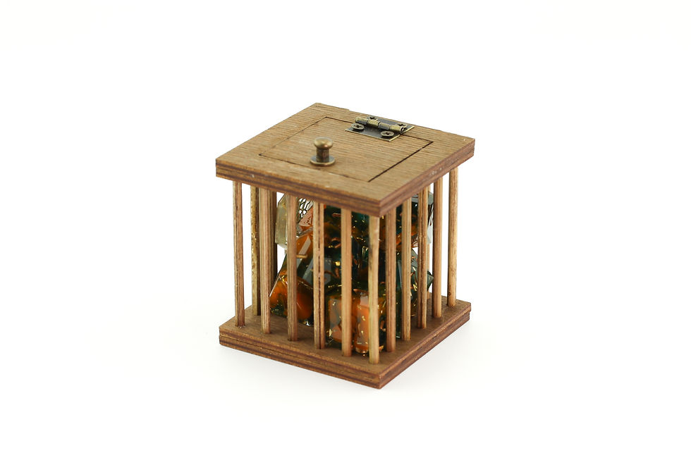 Miniature : Prison à dés en bois carré
