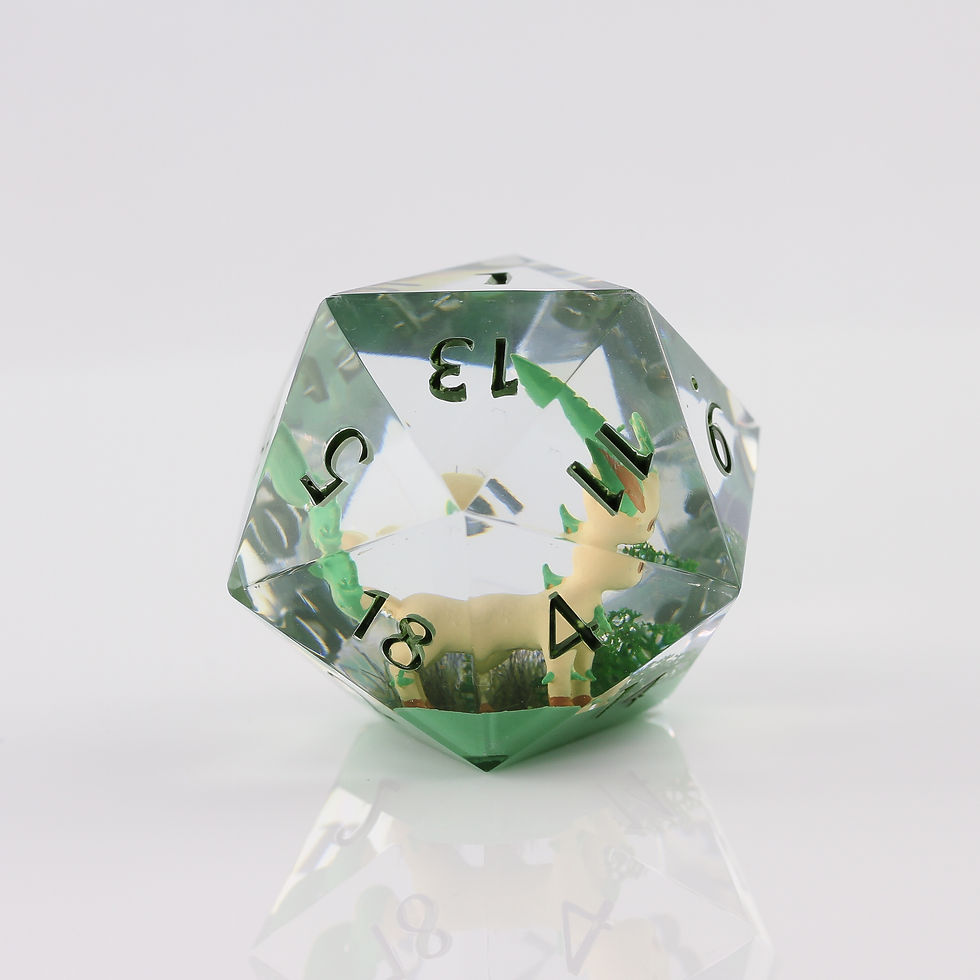 Miniature : D20 de 40mm avec figurine - "Pokémon - Phylali"