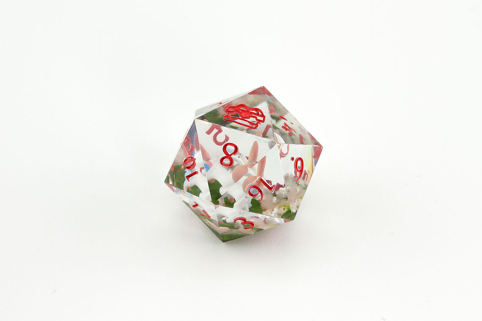 Miniature : D20 de 40mm avec figurine - "Pokémon - Nymphali"