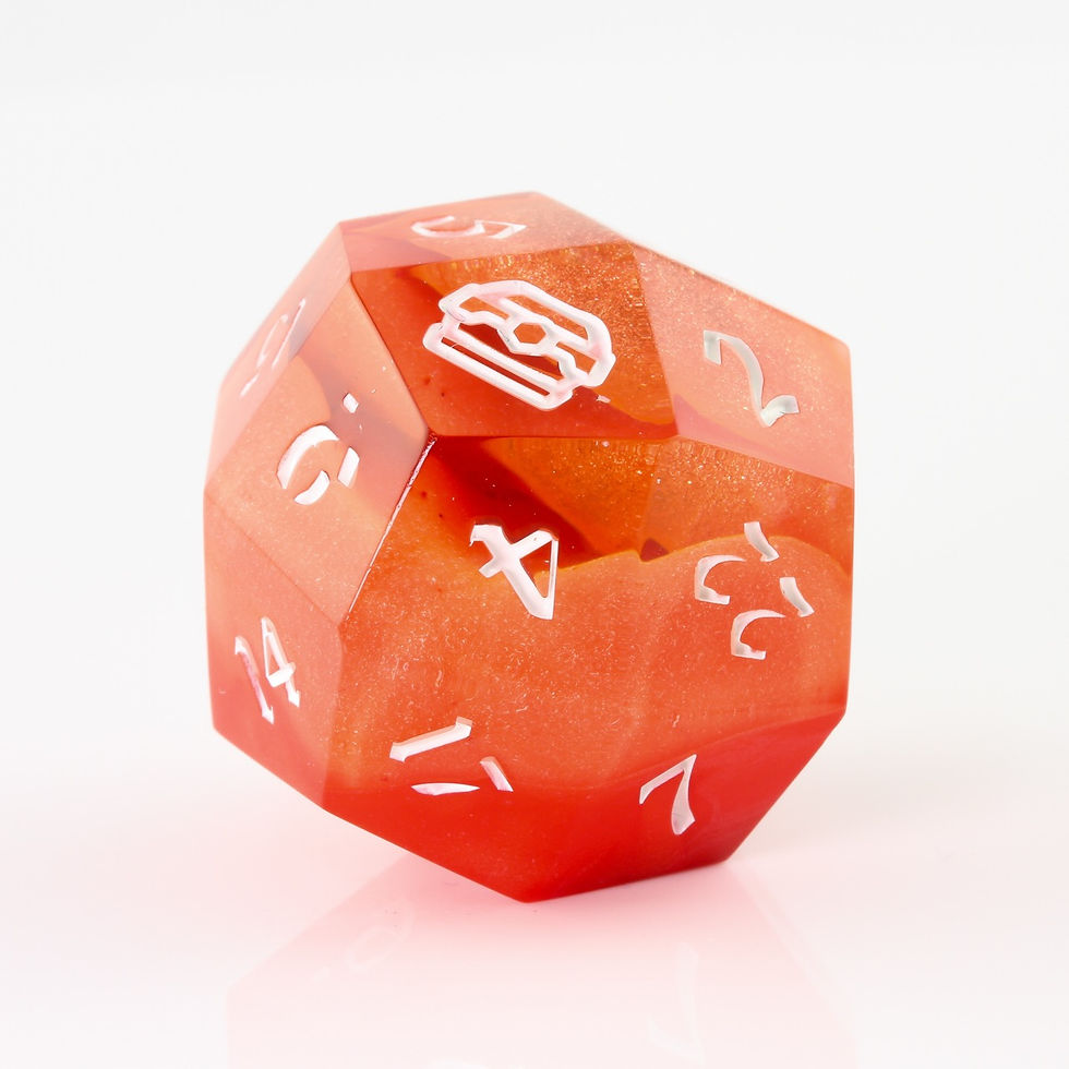 Miniature : Dé à 24 faces de 30mm - "Fusion Solaire"