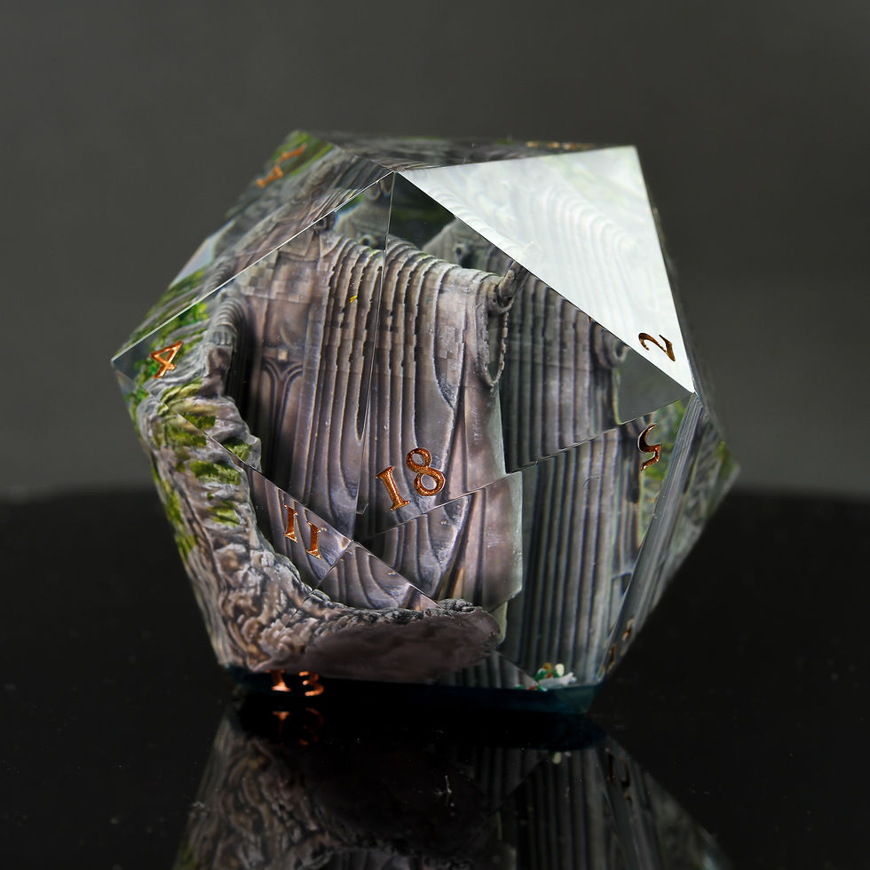 Miniature : D20 de 90mm - Le Déorama édition "La traversée de l'Argonath" (Série limitée)